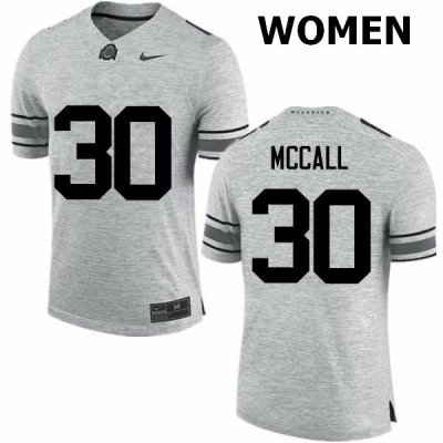 NCAA Ohio State Buckeyes Women's #30 Demario McCall Gray Nike Football College Jersey BEG7045EN